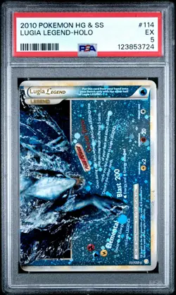 2010 POKEMON HEARTGOLD & SOULSILVER #114 LUGIA LEGEND-HOLO PSA 5 - Image 1