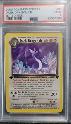 PSA 9 Dark Dragonair - 33/82 - 2000 Pokemon Rocket 1st Edition Uncommon Mint - Image 1