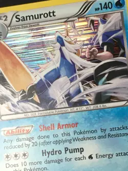 Pokemon TCG Samurott 39/113 Legendary Treasures Holo Rare MP - Image 3