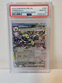 2025 Pokemon Umbreon Ex Surprise Box 060/131 Prismatic Evolutions Stamp - PSA 10 - Image 1