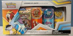 Pokemon TCG - Legends of Johto Pin Collection Box - 9 Booster Packs - 2020 - Image 1