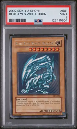 2002 Yu-Gi-Oh! Blue-Eyes White Dragon SDK-001 Ultra Rare PSA 9 MINT - Image 1