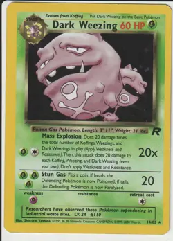 Dark Weezing Holo 14/82 MP Team Rocket Vintage Pokemon Cards Vintage Team Rocket - Image 1
