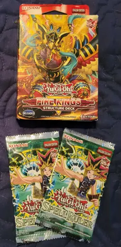 YU-GI-OH Fire Kings Strucure Deck W/ 2 Spell Ruler Pack Of 9 Cards Ea. - Image 1