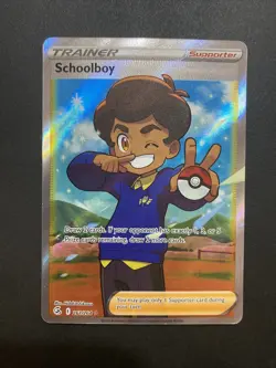 Schoolboy 261/264 Fusion Strike NM Full Art Ultra Rare Pokemon Card - Image 1