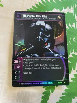 2002 Star Wars TCG WOTC A New Hope TIE FIGHTER ELITE PILOT 52/180 FOIL Card - Image 1