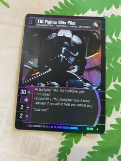 2002 Star Wars TCG WOTC A New Hope TIE FIGHTER ELITE PILOT 52/180 FOIL Card - Image 2