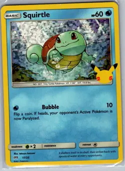 Squirtle - 17/25 Holo McDonald's 25th Anniversary Promos - Pokemon Card - NM - Image 1