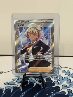 Peonia 196/198 Chilling Reign NM Full Art Ultra Rare Pokemon Card - Image 1
