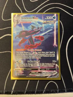 Pokemon TCG Inteleon VMAX Fusion Strike Holo Card 266/264 Secret Rare - Image 1