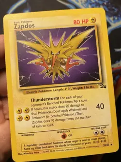 Zapdos 30/62 Fossil Unlimited - Non Holo Rare - WOTC Pokemon Card HP - Image 3