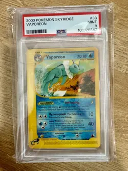 Vaporeon Pokemon e-Card Series Skyridge PSA 9 MINT 2003 - Image 1