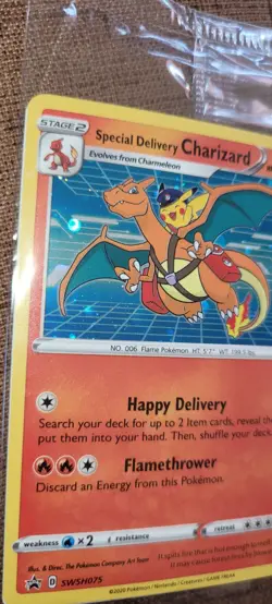 SWIRL🌟Special Delivery Charizard Promo Card SWSH 075 Pokemon Center SEALED - Image 4
