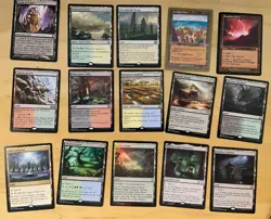 Magic The Gathering Lot Of 15 Rare LAND Cards NM - Image 1