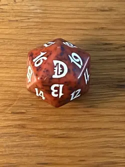 MTG - Magic the Gathering - 2001 Deckmasters - Spindown D20 Dice Die - Red - Image 1