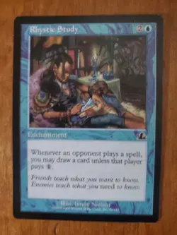 Rhystic Study - NM to LP Prophecy MTG - Image 1