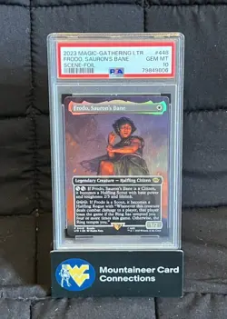 FRODO, SAURON'S BANE 2023 MTG TALES OF MIDDLE-EARTH SCENE - FOIL #448 - PSA 10 - Image 1