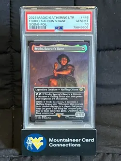 FRODO, SAURON'S BANE 2023 MTG TALES OF MIDDLE-EARTH SCENE - FOIL #448 - PSA 10 - Image 2