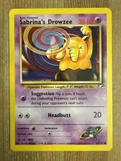 Pokemon TCG Sabrina's Drowzee Gym Heroes 92/132 Regular Unlimited Common NM - Image 1