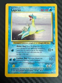 Pokemon TCG Lapras Fossil 10/62 Holo Unlimited Holo Rare MP/HP - Image 1