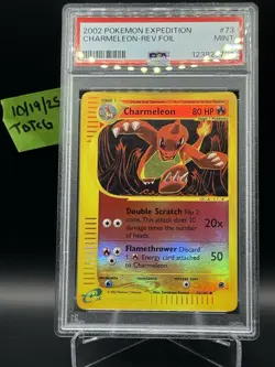 PSA 9 Pokemon TCG Charmeleon Reverse Holo 73/165 Expedition 2002 E Series - Image 1