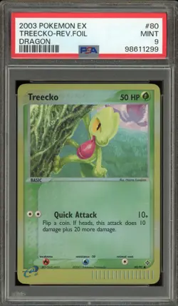 Pokemon Treecko EX Dragon Reverse Holo #80 PSA 9 Mint - Image 1