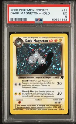 2000 POKEMON ROCKET #11 DARK MAGNETON-HOLO PSA 5 - Image 1