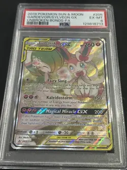 2019 POKEMON SUN & MOON UNBROKEN BONDS FULL ART/GARDEVOIR & SYLVEON GX PSA 6 - Image 2