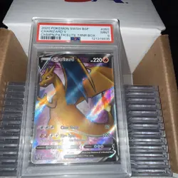 2020 Pokemon SWSH BSP Charizard V #50 Champions Path ETB Promo PSA 9 MINT - Image 1
