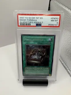 2007 Yugioh Magic Formula Secret Rare 1st Edition GLAS-EN093 PSA 8 NM-MT - Image 3