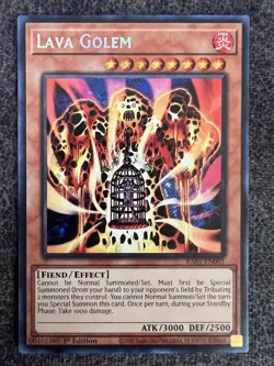 Yugioh Lava Golem RA01-EN001 Secret Rare 1st Edition NM - Image 1