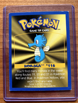 Pokemon Horsea #116 Game Tip Card Kellogg Canada Cereal Promo Nintendo 1999 - Image 1