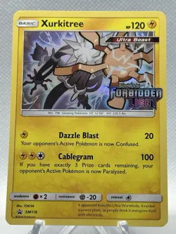 Pokemon Card - Xurkitree SM116 Forbidden Light Prerelease Black Star Promo Holo - Image 1