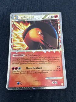 Pokemon TCG Typhlosion Prime 110/123 HeartGold SoulSilver Holo Card MP - Image 1