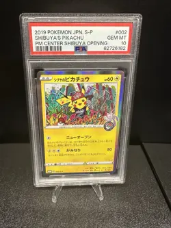 Pokemon Center Shibuya Pikachu Holo Card Japanese Promo 002/S-p PSA 10 - Image 1