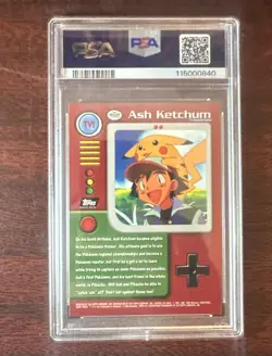 1999 TOPPS POKEMON SERIES 1 CHARACTER CARDS #TV1 ASH KETCHUM PSA 9 *LOW POP 114* - Image 2