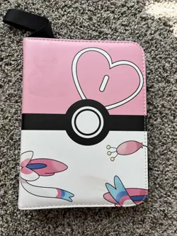 Pokemon TCG Pink White Sylveon Zip Up 55 Pages and Holds 440 Card Binder - Image 1
