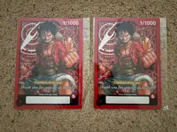 One Piece Card Game - Certificate of Our Crew Oversized Luffy 1/1000 - Image 1