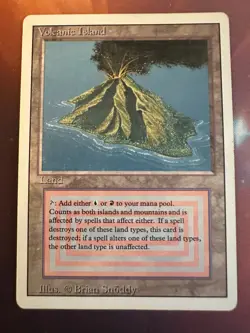 Volcanic Island - Magic The Gathering - Dual Land - Revised - English - Played - Image 1
