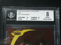 Pokemon Topps Advanced Challenge Charizard Holo/Foil #16 Beckett 8 - Image 4