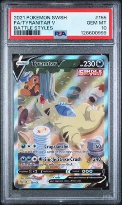 TYRANITAR V Battle Styles Holo Alt Art #155 PSA 10 Gem Mint Pokemon - Image 1