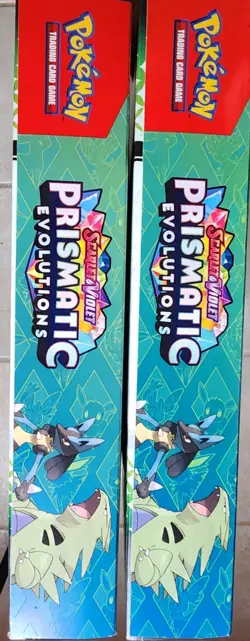PRISMATIC EVOLUTIONS Lucario EX and Tyranitar EX Premium Collection In Hand!! - Image 4