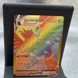 Corviknight Vmax Rainbow Gold Foil Fan Art Vinyl Collector Pokemon 171/163 P2 - Image 1