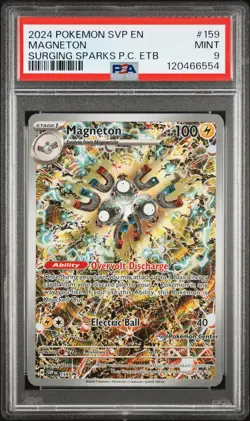 2024 POKEMON SURGING SPARKS POKEMON CENTER ETB PROMO SVP #159 MAGNETON PSA 9 - Image 1