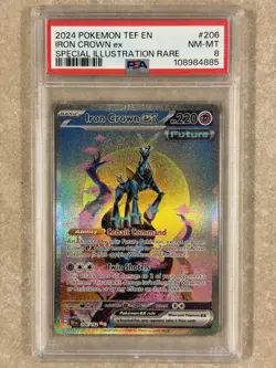 2024 POKEMON TEF EN-TEMPORAL FORCES #206 IRON CROWN EX PSA 8 - Image 1