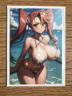 High School Of The Dead Saya Takagi sexy seashell bikini Waifu Doujin NM Card - Image 1