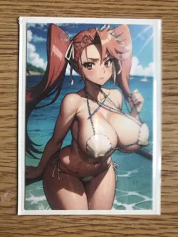 High School Of The Dead Saya Takagi sexy seashell bikini Waifu Doujin NM Card - Image 3