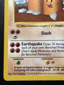 Shadowless Dugtrio 19/102 Base Set Wotc Pokemon Card Rare HP - Image 5