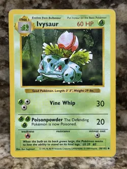 Shadowless Ivysaur Pokemon Card 1999 Base Set WOTC TCG 30/102 MP - Image 1