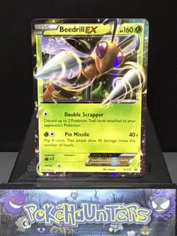 Pokemon Card Bedrill EX XY157 Ultra Black Star Promo Holo Light Play - Image 1